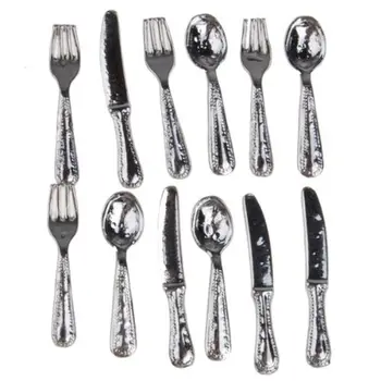 1/12 Dollhouse Miniature Dinnerware Set Forks Spoons 12 Pieces Dollhouse Model Ornament Pretend Play Toy
1/12 Dollhouse Miniature Dinnerware Set Forks Spoons 12 Pieces Dollhouse Model Ornament Pretend Play Toy