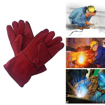 Heavy Welding Gloves Heat Resistant Leather Stoves Low heat proof gloves Arc Tig Mig Red Garden Protective Barbecue Gloves
Heavy Welding Gloves Heat Resistant Leather Stoves Low heat proof gloves Arc Tig Mig Red Garden Protective Barbecue Gloves