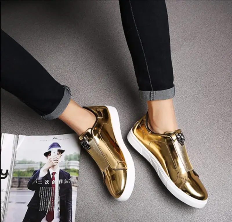 Mens sneakers Golden Hair Stylist Men Shoes Silver Reflective Non Mainstream European Men's casual shoes top fashion sexy Men
Mens sneakers Golden Hair Stylist Men Shoes Silver Reflective Non Mainstream European Men's casual shoes top fashion sexy Men