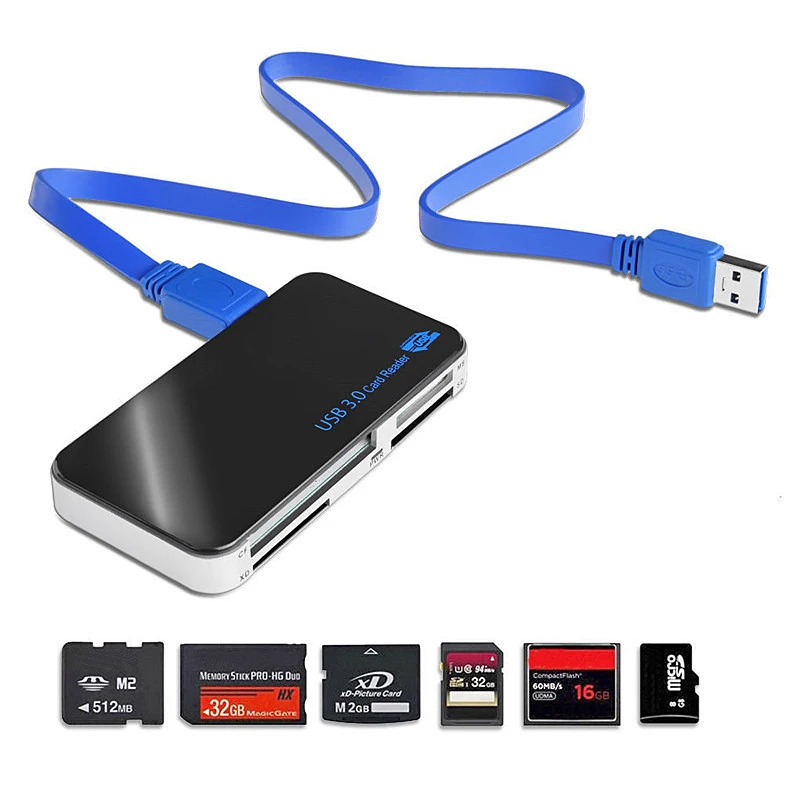 Image USB 3.0 Compact Flash All in 1 Multi Memory Card Reader Adapter CF MicroSD MS XD Multifunction Memory Cards Readers VHE46 T79