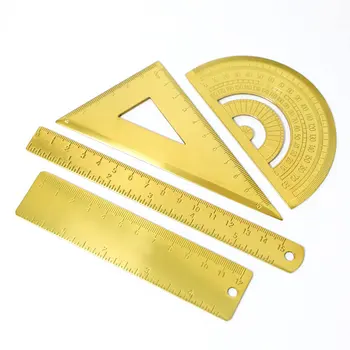 4 piece set metal stainless steel ruler triangle ruler golden retro semicircle instrument protractor triangle drawing ruler
4 piece set metal stainless steel ruler triangle ruler golden retro semicircle instrument protractor triangle drawing ruler