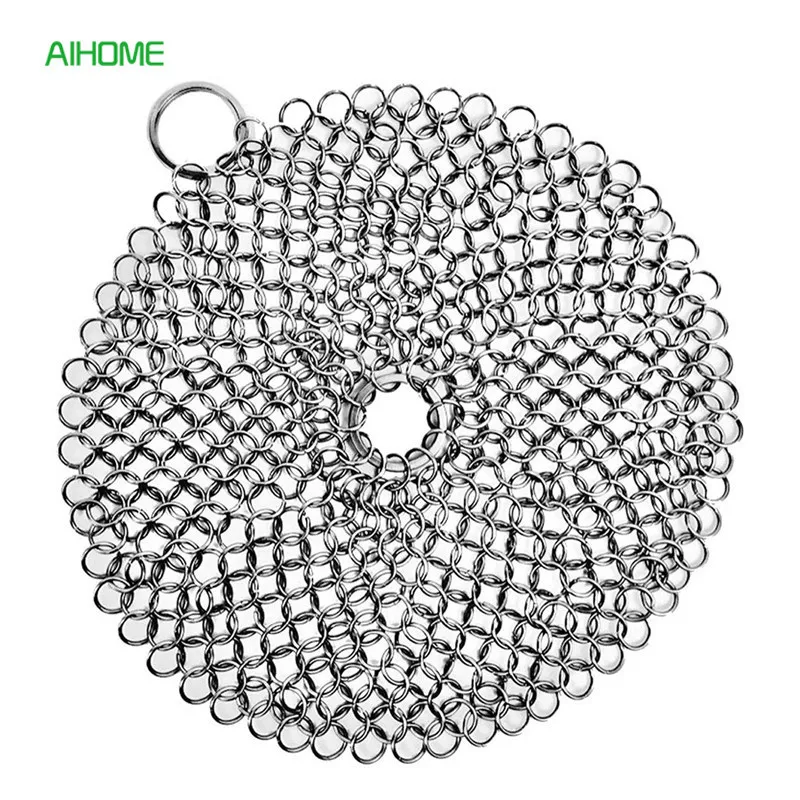 Magic Cast Iron Cleaner Stainless Steel Chainmail Scrubber for Pre Seasoned Skillet Pan Pots Kitchen Cleaner Cleaning Tools
Magic Cast Iron Cleaner Stainless Steel Chainmail Scrubber for Pre Seasoned Skillet Pan Pots Kitchen Cleaner Cleaning Tools