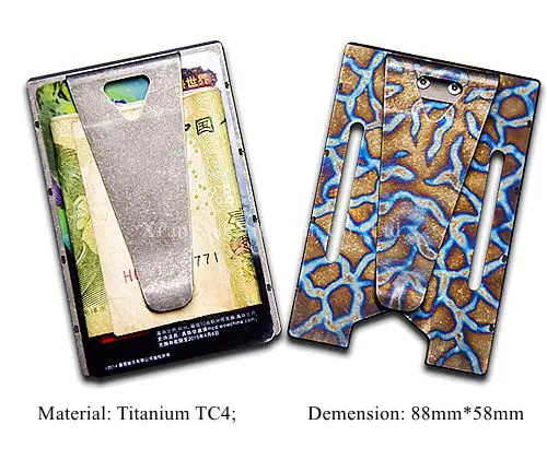 Titanium TC4 Money / Card Clip with EDC Clamp 88mm x 58mm 46g Stonewashed / Flamed Surface Option
Titanium TC4 Money / Card Clip with EDC Clamp 88mm x 58mm 46g Stonewashed / Flamed Surface Option