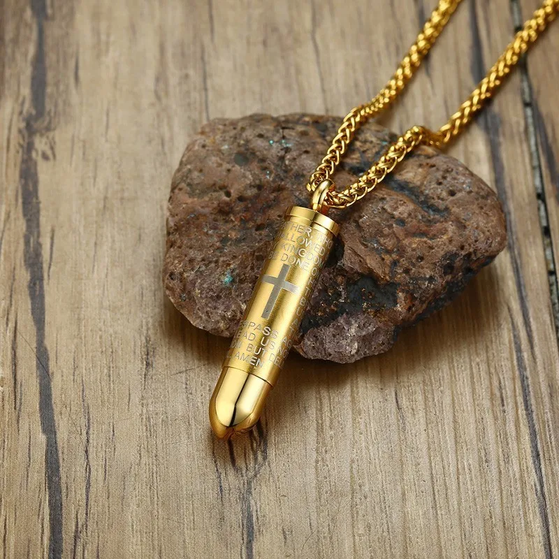 Cross Bullet Pendant Necklace For Men Ash Holder Perfume Container Stainless Steel In Gold Tone Male Choker
Cross Bullet Pendant Necklace For Men Ash Holder Perfume Container Stainless Steel In Gold Tone Male Choker