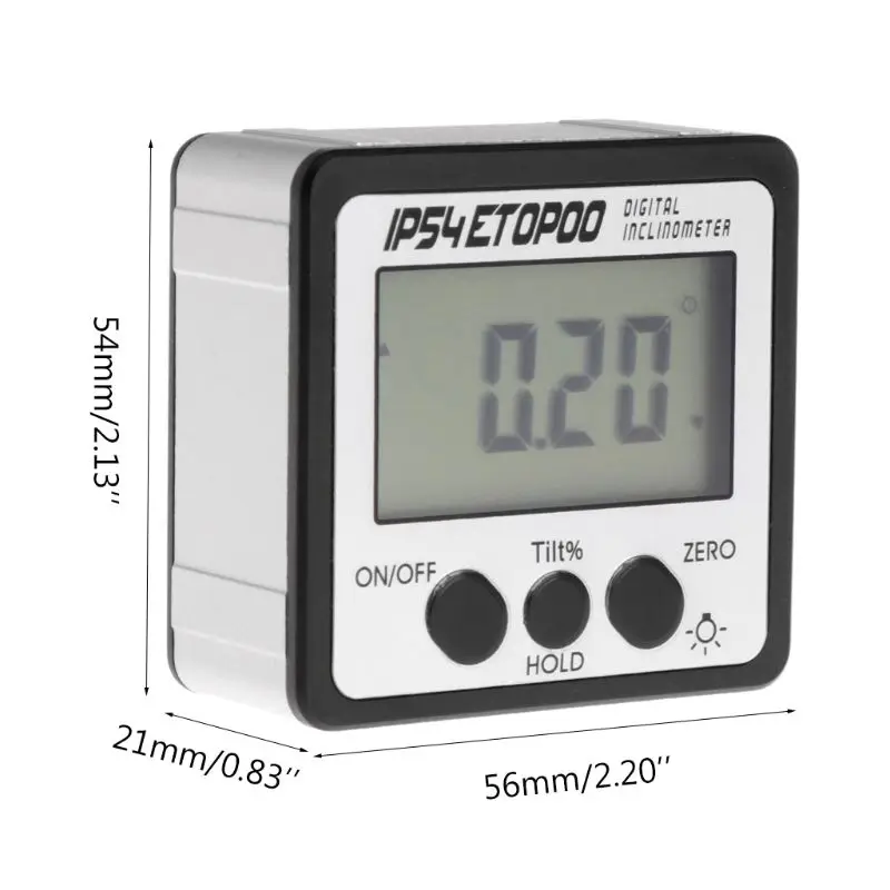Digital Inclinometer Angle Gauge IP54 Waterproof Electronic Protractor Backlight 
Digital Inclinometer Angle Gauge IP54 Waterproof Electronic Protractor Backlight