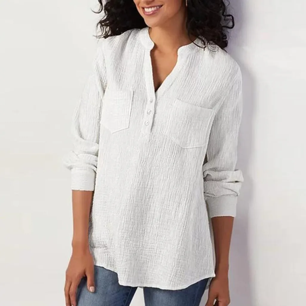 Women Blouse Ladies Tops Summer Blusas Mujer De Moda V-Neck Cotton Longsleeve Plus Size Tank Career Bloues Shirt Feminine Blouse
Women Blouse Ladies Tops Summer Blusas Mujer De Moda V-Neck Cotton Longsleeve Plus Size Tank Career Bloues Shirt Feminine Blouse