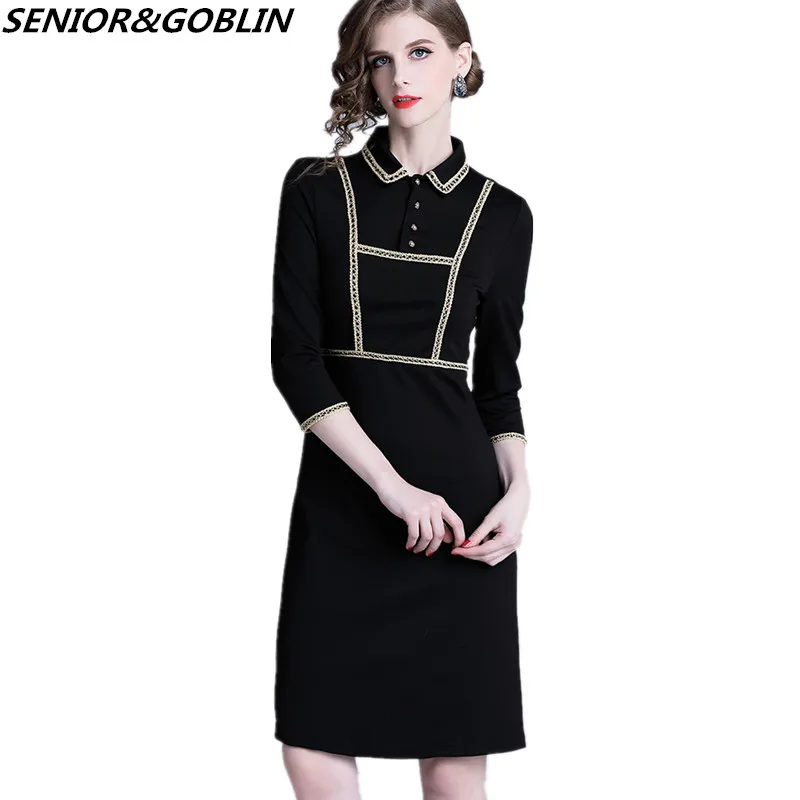 High Quality Spring Designer Runway Party Dress Newest 2019 Women's Elegant Vintage Black Dress Casual Vestidos S-XXL
High Quality Spring Designer Runway Party Dress Newest 2019 Women's Elegant Vintage Black Dress Casual Vestidos S-XXL