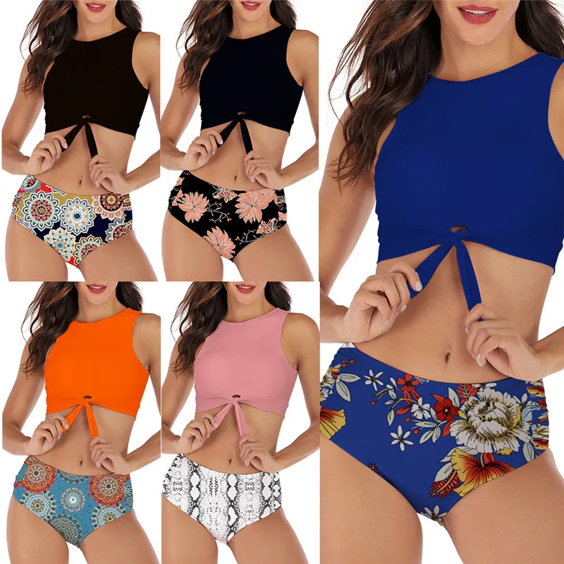 Fashionable 2019 Summer Women Sexy Bikini Set sexy split knot high waist pleated bikini split vest swimsuit Bikini Slim Set
Fashionable 2019 Summer Women Sexy Bikini Set sexy split knot high waist pleated bikini split vest swimsuit Bikini Slim Set