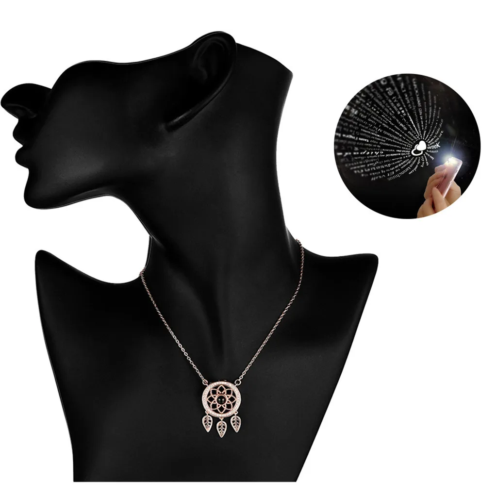 Treasured Bohemian Dream Catcher Necklace 100 Languages I Love You Projection Imitate Pendant Necklace Gift Delicate Choker
Treasured Bohemian Dream Catcher Necklace 100 Languages I Love You Projection Imitate Pendant Necklace Gift Delicate Choker