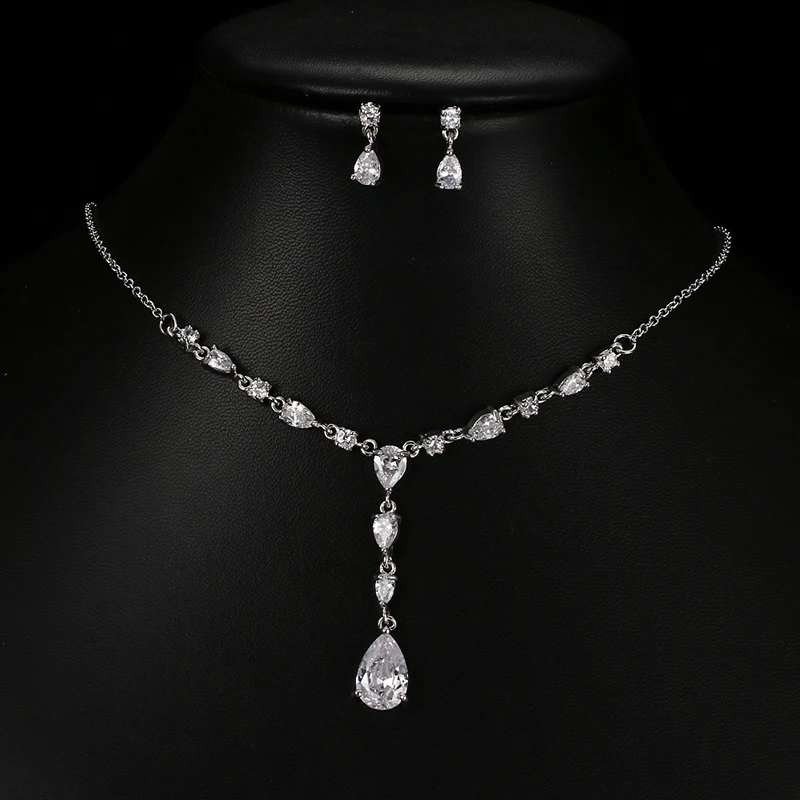 Bettyue Brand Fashion Charm Water Drop Pendant Cubic Zircon White Gold Color Wedding Jewelry Sets For Woman Wedding Party Gift
Bettyue Brand Fashion Charm Water Drop Pendant Cubic Zircon White Gold Color Wedding Jewelry Sets For Woman Wedding Party Gift