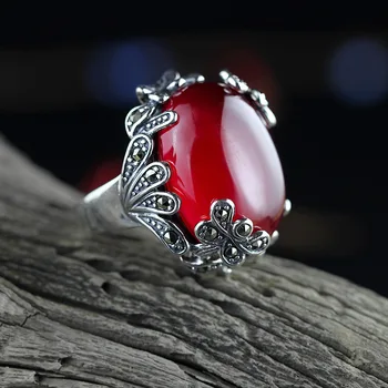 S925 sterling silver ornaments atmospheric folk wind ladies Seiko red fused alumina rings
S925 sterling silver ornaments atmospheric folk wind ladies Seiko red fused alumina rings
