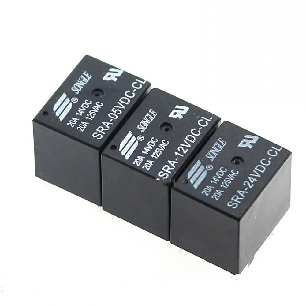 50Pcs 5V 12V 24V 20A DC Power Relay SRA-05VDC-CL SRA-12VDC-CL SRA-24VDC-CL 5Pin PCB Type Black Automobile relay In stock
50Pcs 5V 12V 24V 20A DC Power Relay SRA-05VDC-CL SRA-12VDC-CL SRA-24VDC-CL 5Pin PCB Type Black Automobile relay In stock