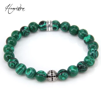 Thomas Malachite Beads Elastic Bracelet with Cross Hero Bead, European Rebel Heart Jewelry Gift for Men TS B253
Thomas Malachite Beads Elastic Bracelet with Cross Hero Bead, European Rebel Heart Jewelry Gift for Men TS B253
