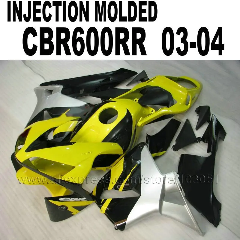 Custom Injection Molding fairings kits for 2003 Honda CBR 600 RR 2004 CBR600RR 03 04 cbr600 yellow silver black fairing bodywor
Custom Injection Molding fairings kits for 2003 Honda CBR 600 RR 2004 CBR600RR 03 04 cbr600 yellow silver black fairing bodywor