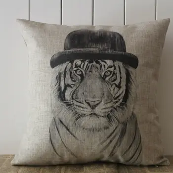 LINKWELL Brand Pillow Case Burlap Cushion Cover 18x18 inch Cool Wild Animal Tiger with Black Hat for Kid Baby Room Sofa
LINKWELL Brand Pillow Case Burlap Cushion Cover 18x18 inch Cool Wild Animal Tiger with Black Hat for Kid Baby Room Sofa