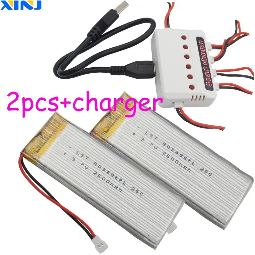 Charger + 2pcs 3.7V 2500 mAh 25C 803496 Rechargeable Li-Polymer Lipo Li Battery For Toys Boat Ship RC Model Vehicles
Charger + 2pcs 3.7V 2500 mAh 25C 803496 Rechargeable Li-Polymer Lipo Li Battery For Toys Boat Ship RC Model Vehicles