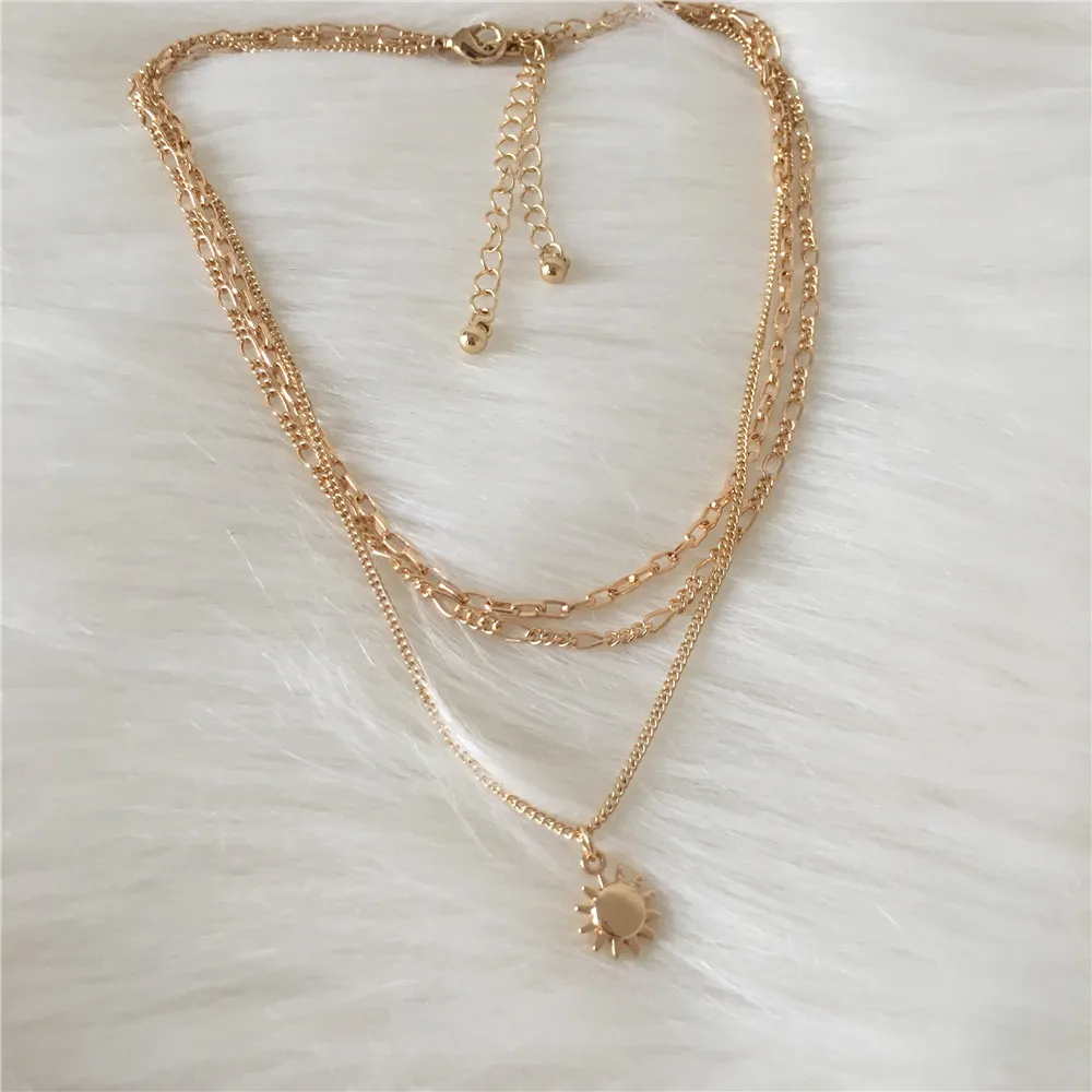 LAYERED NECKLACE GOLD COLOR PLATING SMALL SUN PENDANT LAYERED NECKLACE FOR WOMEN GIRL
LAYERED NECKLACE GOLD COLOR PLATING SMALL SUN PENDANT LAYERED NECKLACE FOR WOMEN GIRL