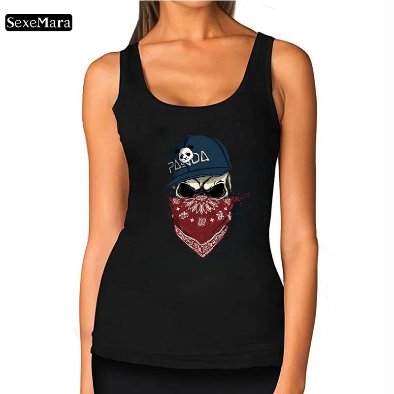 SexeMara 2019 Tank Tops Skul with Mask and Hat Print Tank Summer Sleeveless Female O-Neck Tank Casual Femme Tank
SexeMara 2019 Tank Tops Skul with Mask and Hat Print Tank Summer Sleeveless Female O-Neck Tank Casual Femme Tank