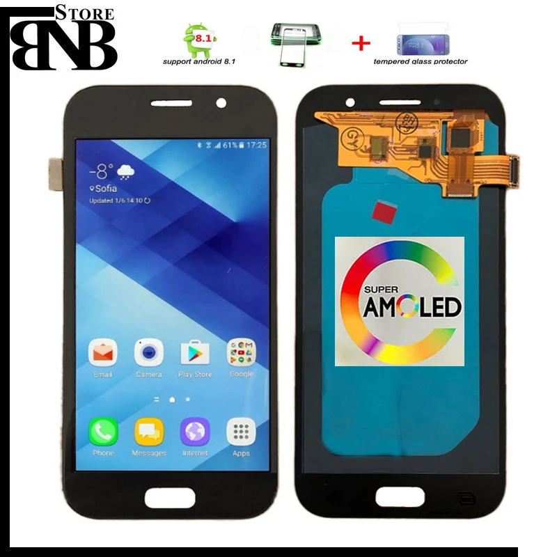 Super AMOLED LCD Replacement For SAMSUNG GALAXY A5 2017 Duos A520 A520F A520K LCD Display Touch Screen Digitizer Assembly
Super AMOLED LCD Replacement For SAMSUNG GALAXY A5 2017 Duos A520 A520F A520K LCD Display Touch Screen Digitizer Assembly