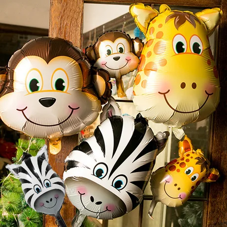 6pcs safari party Jungle Animal Tiger Lion Monkey Giraffe Cow Air Helium Balloon Birthday Party Decor kids Zoo Theme Supplies
6pcs safari party Jungle Animal Tiger Lion Monkey Giraffe Cow Air Helium Balloon Birthday Party Decor kids Zoo Theme Supplies