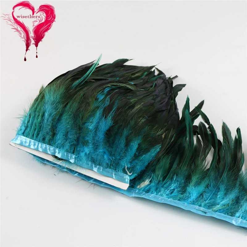 6 turquoise rooster feather trims 4