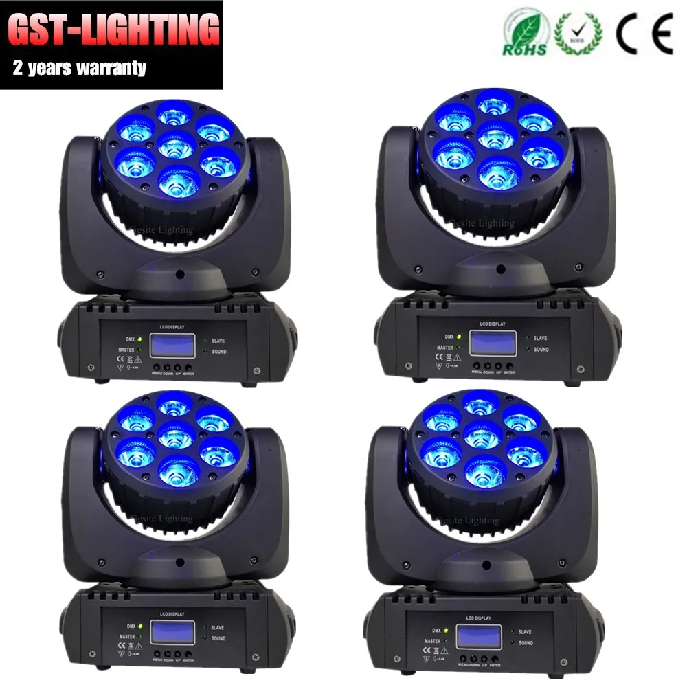 4 шт./лот профессиональный сценический свет 4в1 Rgbw/Mini moving head Light 7 шт. 12 Вт | Лампы и