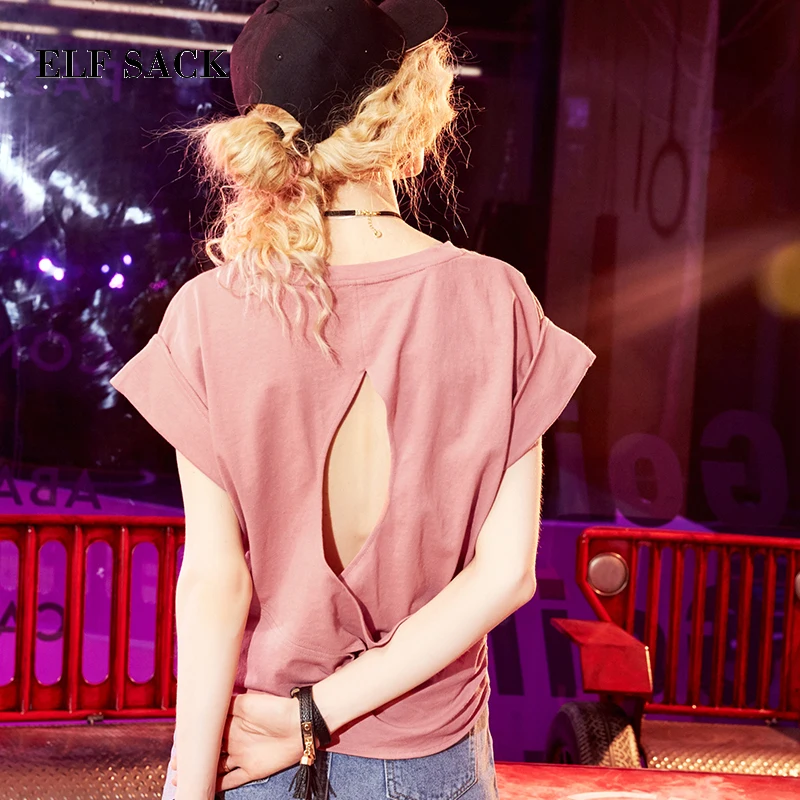ELF SACK Sexy Solid Women Tee Shirts Summer Womens Hollow Out O-Neck Casual Cotton T-shirts Female Basic Clothing High Quality
ELF SACK Sexy Solid Women Tee Shirts Summer Womens Hollow Out O-Neck Casual Cotton T-shirts Female Basic Clothing High Quality