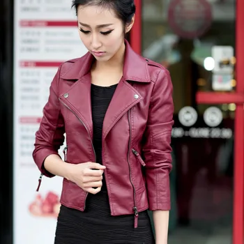 Pu Leather Jacket 2018 Women Fashion Bright Colors Black Motorcycle Coat Short Faux Leather Biker Jacket Soft Jacket Female
Pu Leather Jacket 2018 Women Fashion Bright Colors Black Motorcycle Coat Short Faux Leather Biker Jacket Soft Jacket Female