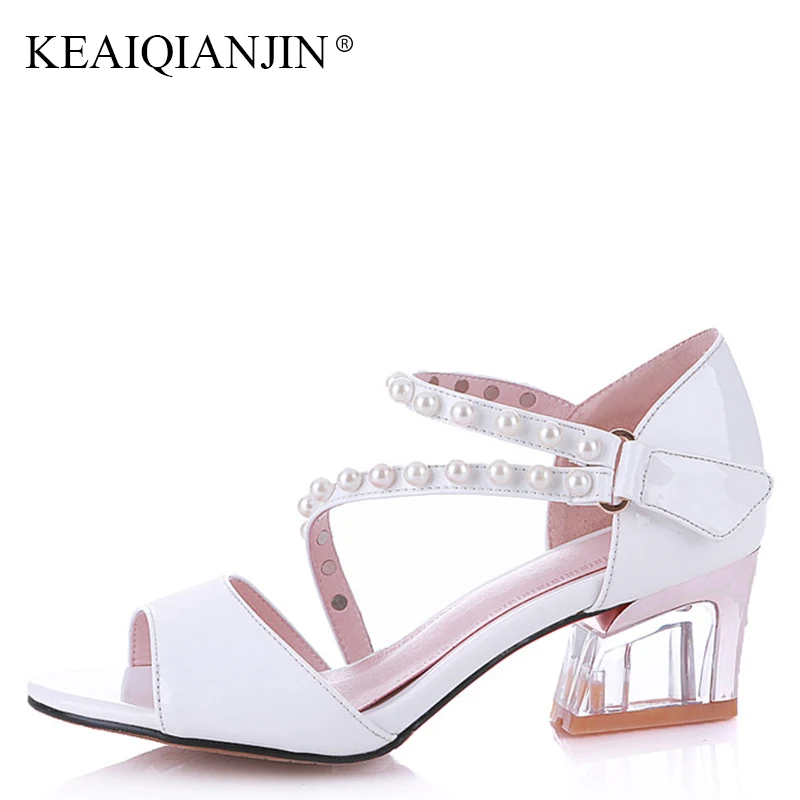 KEAIQIANJIN Woman Genuine Leather String Bead Sandal Sexy White Wedding High Heels Shoes Summer Peep Toe Bridal Sandals 2018
KEAIQIANJIN Woman Genuine Leather String Bead Sandal Sexy White Wedding High Heels Shoes Summer Peep Toe Bridal Sandals 2018