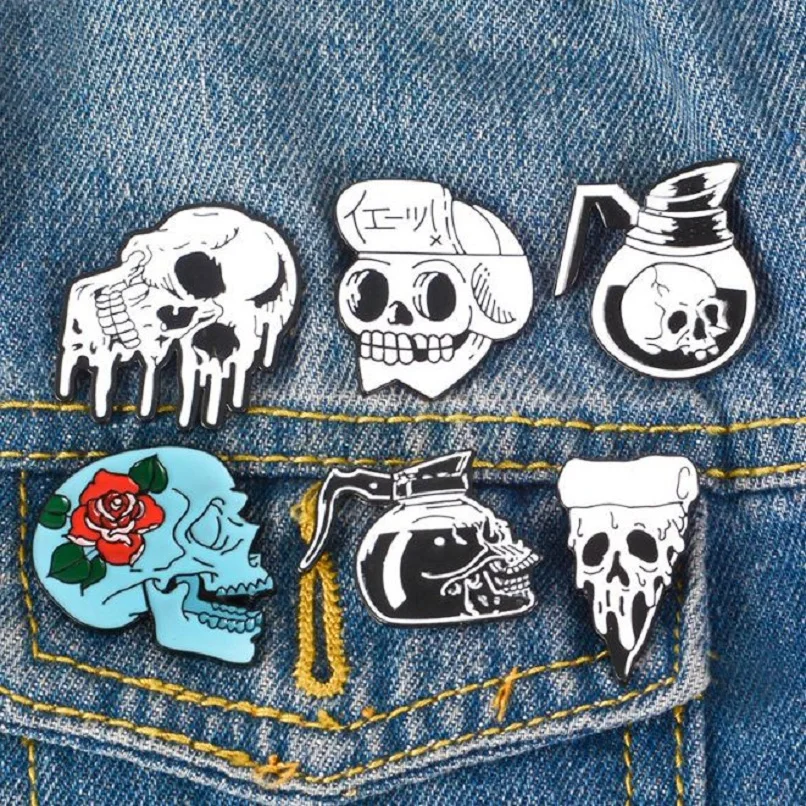 Exquisite fashion new teapot skull cowboy badge Terrorist pizza rose flower skull brooch gift men's ladies universal
Exquisite fashion new teapot skull cowboy badge Terrorist pizza rose flower skull brooch gift men's ladies universal