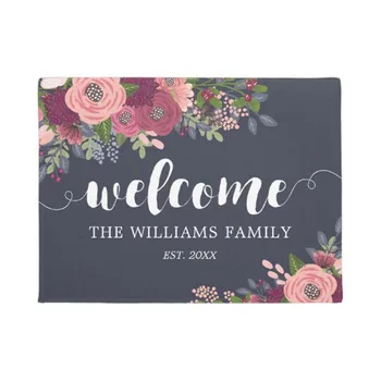 Flowers Customized Family Name Welcome Doormat Home Decoration Entry Non-slip Door Mat Rubber Washable Floor Home mat
Flowers Customized Family Name Welcome Doormat Home Decoration Entry Non-slip Door Mat Rubber Washable Floor Home mat