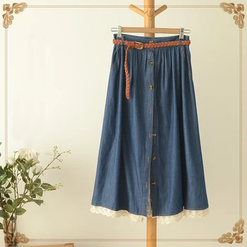 Summer Hit Color Hem Lace Embroidery A-Line Long Skirt Women Fashion Single Row Split Joint Cowboy Casual Half-body Skirts
Summer Hit Color Hem Lace Embroidery A-Line Long Skirt Women Fashion Single Row Split Joint Cowboy Casual Half-body Skirts