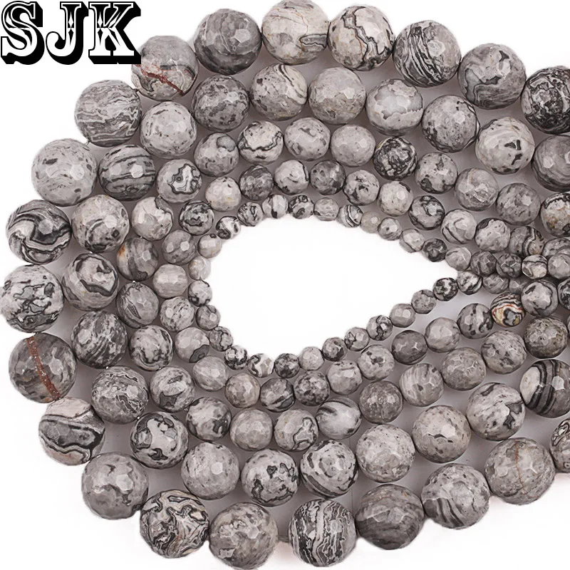 Natural Stone Faceted Map Jaspers Round Beads Picasso Stone 4 6 8 10 12MM Diy Charms Bracelet Necklace Jewelry Making Wholesale
Natural Stone Faceted Map Jaspers Round Beads Picasso Stone 4 6 8 10 12MM Diy Charms Bracelet Necklace Jewelry Making Wholesale