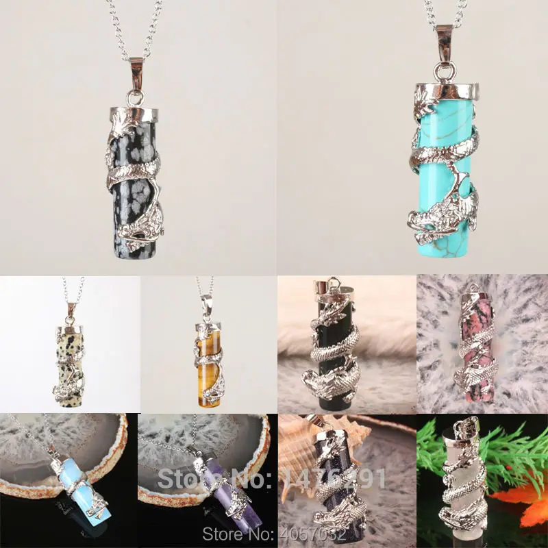 38X11MM Opal Howlite Stone Quartz Lapis lazuli Onyx Rhodonite Tiger' eye Goldstone Dragon Column Bead Pendulum Pendant 1PCS
38X11MM Opal Howlite Stone Quartz Lapis lazuli Onyx Rhodonite Tiger' eye Goldstone Dragon Column Bead Pendulum Pendant 1PCS