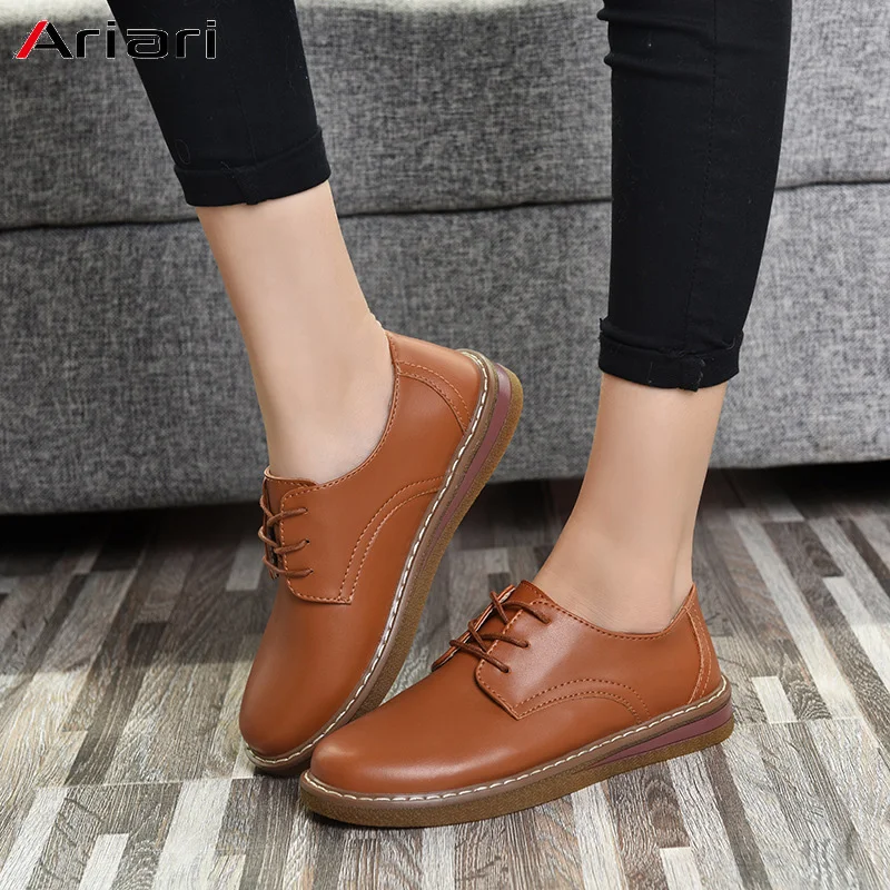 Ariari Women Flats new British Style Oxford Shoes Women Spring Soft Leather Casual Shoes Retro Lace Up Female flat Shoes
Ariari Women Flats new British Style Oxford Shoes Women Spring Soft Leather Casual Shoes Retro Lace Up Female flat Shoes