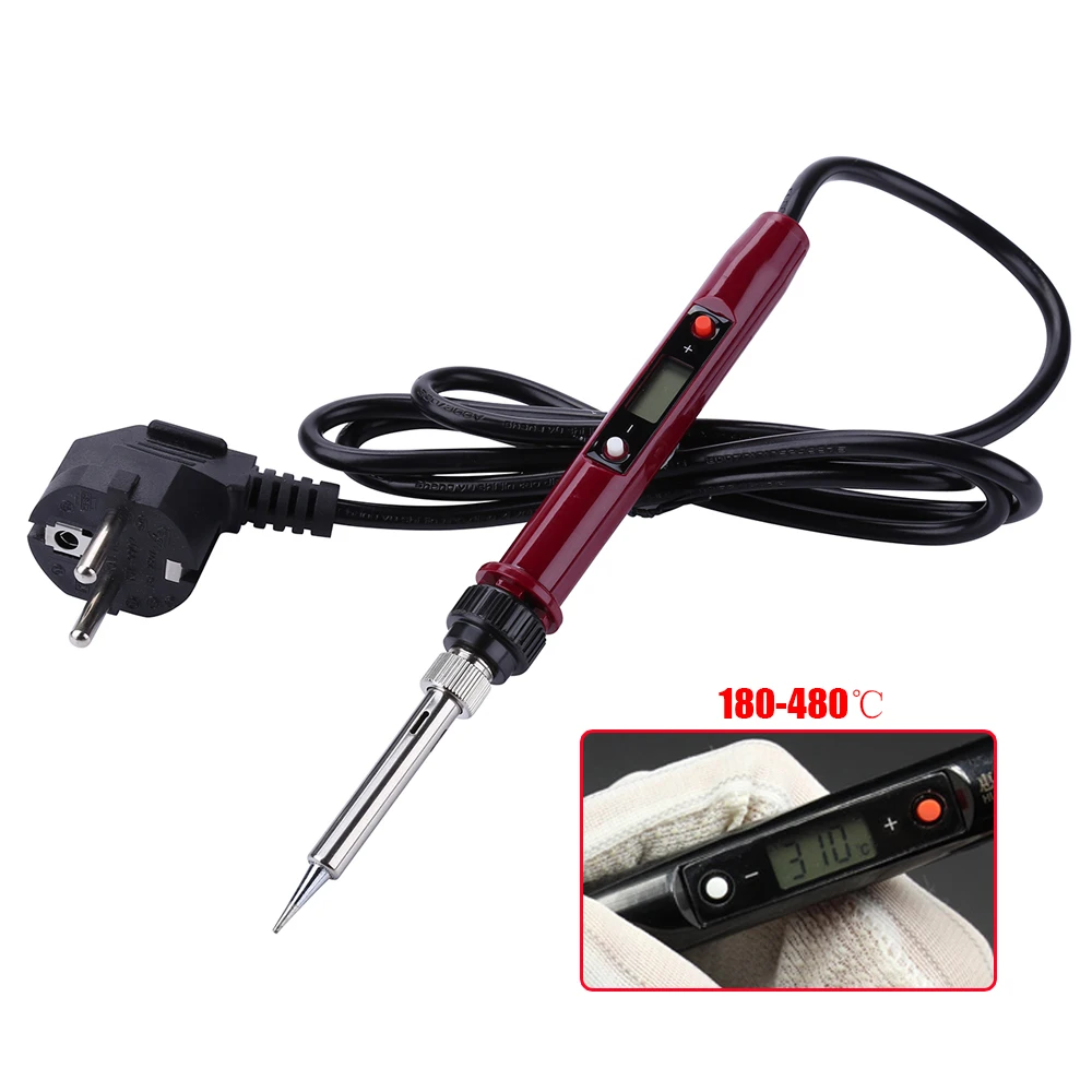 80W LCD Digital display Soldering Iron Adjustable Temperature Professional Soldering station 220V welding Tool 180-480°C
80W LCD Digital display Soldering Iron Adjustable Temperature Professional Soldering station 220V welding Tool 180-480°C