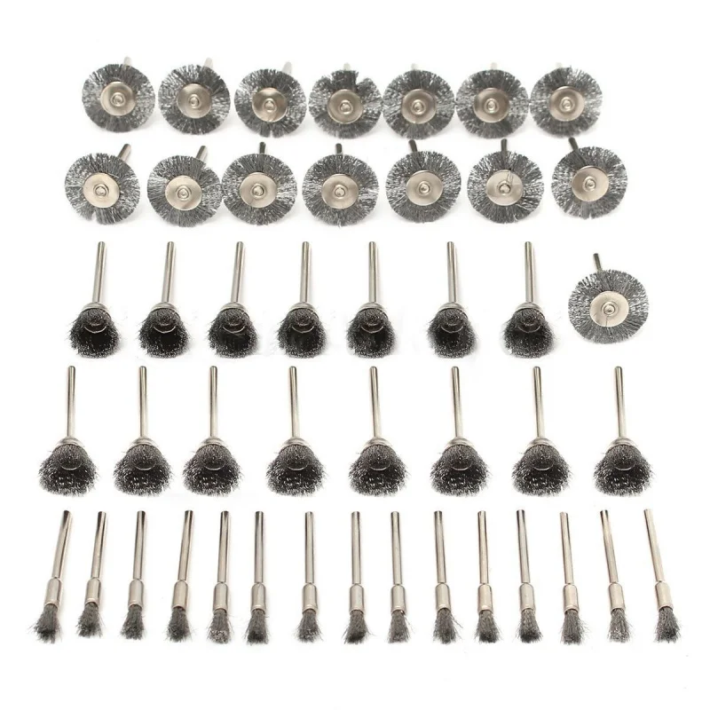 45Pcs Steel Wire Wheel Pen Cup Brushes Set Kit Accessories for Dremel Rotary Tool | Инструменты