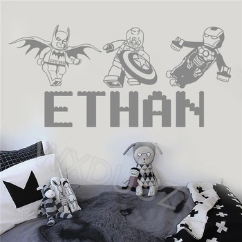 Cartoon Batman Captain America Iron Man Superhero Art Home Decor Custom Name wall stickers kids rooms living Wall Decals B630
Cartoon Batman Captain America Iron Man Superhero Art Home Decor Custom Name wall stickers kids rooms living Wall Decals B630