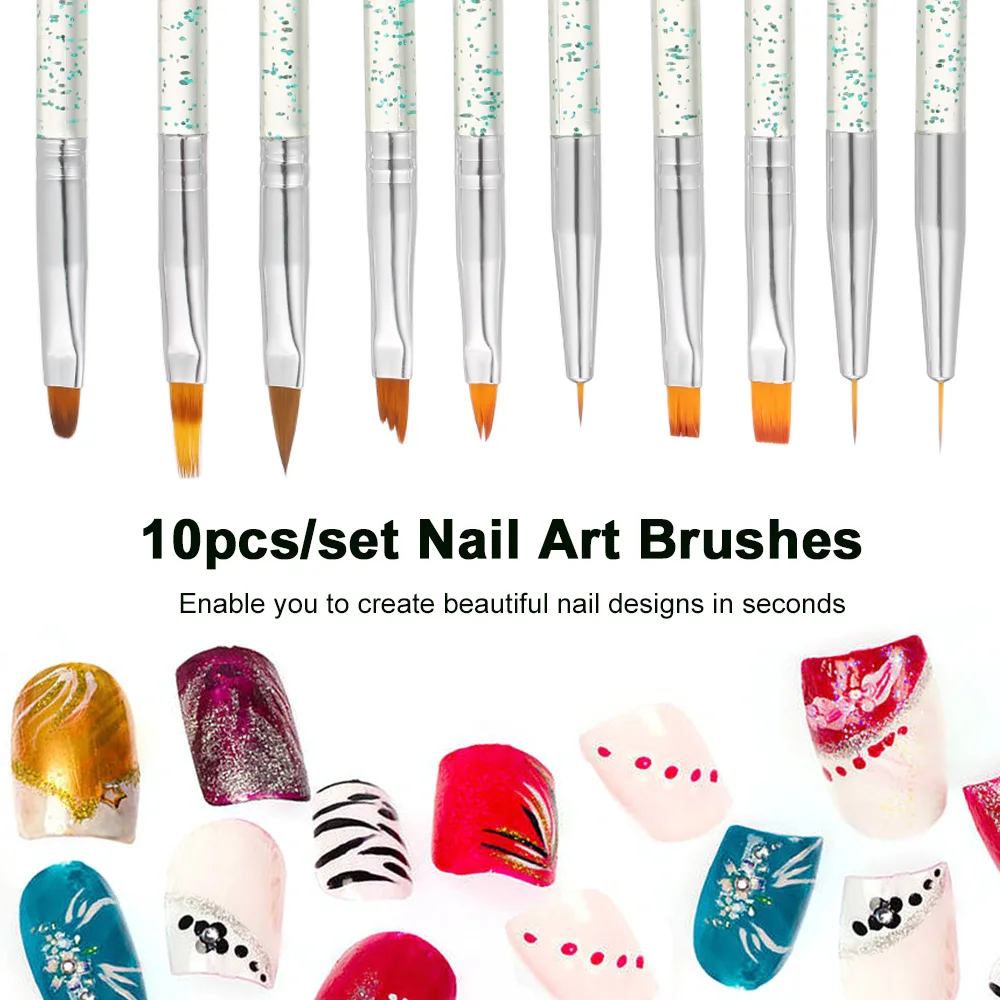 10pcs/set Nail Art Brush Painting Drawing Pen Builder Flat Gradient Line Gel Acrylic Crystal Tips Design Manicure Nail Art Kit
10pcs/set Nail Art Brush Painting Drawing Pen Builder Flat Gradient Line Gel Acrylic Crystal Tips Design Manicure Nail Art Kit