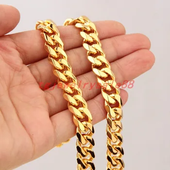 Fashion 8mm Wide Gold Tone Stainless Steel Cuban Curb Link Chain Bracelet Or Necklace Cool Men's Jewelry 7-40inches
Fashion 8mm Wide Gold Tone Stainless Steel Cuban Curb Link Chain Bracelet Or Necklace Cool Men's Jewelry 7-40inches
