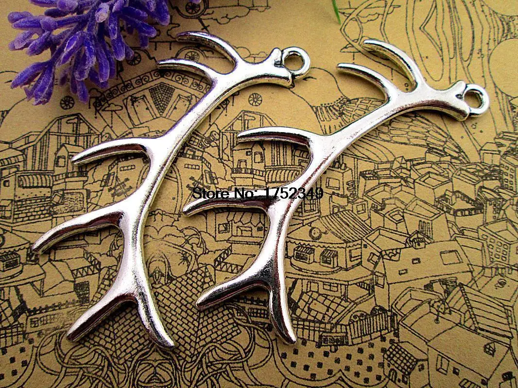 5pcs-- Antler charms,Antique Tibetan silver Large 3D Deers Antlers Charms Pendants 68x32mm
5pcs-- Antler charms,Antique Tibetan silver Large 3D Deers Antlers Charms Pendants 68x32mm
