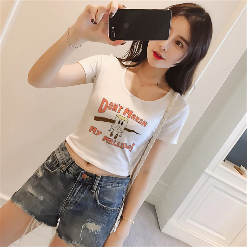 Summer Crop Tops T-Shirt Women Sexy Short Sleeve O-Neck T Shirt Funny Mallowandmarsh Art Gothic Harajuku Aesthetic Tee Femme
Summer Crop Tops T-Shirt Women Sexy Short Sleeve O-Neck T Shirt Funny Mallowandmarsh Art Gothic Harajuku Aesthetic Tee Femme