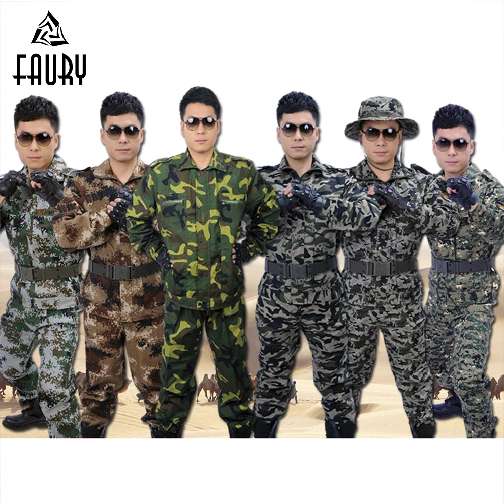 Men Military Uniform Clothes Sets Camouflage Suit 100% Polyester Tactical Army Combat Man Militar Security Costumes Top+Pants
Men Military Uniform Clothes Sets Camouflage Suit 100% Polyester Tactical Army Combat Man Militar Security Costumes Top+Pants