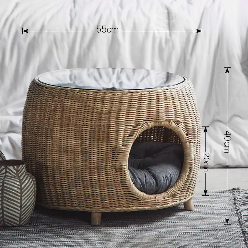 Cat litter rattan cat room cat villa pet dog nest small dog Teddy cat sharing coffee table four seasons universal
Cat litter rattan cat room cat villa pet dog nest small dog Teddy cat sharing coffee table four seasons universal