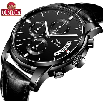 OLMECA Luxury Watches Men Business Fashion Chronograph Luminous Sport relogio masculino Waterproof Charming Black LeatherWatch
OLMECA Luxury Watches Men Business Fashion Chronograph Luminous Sport relogio masculino Waterproof Charming Black LeatherWatch