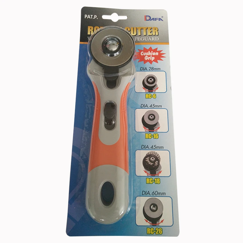 DAFA BRAND Diy Tools Top quality Rubber Handle Rotary Cutter 45mm With Flexible Safeguard
DAFA BRAND Diy Tools Top quality Rubber Handle Rotary Cutter 45mm With Flexible Safeguard