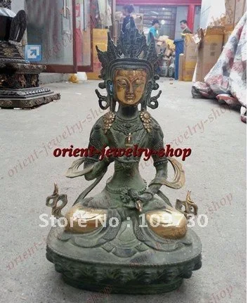 h 30cm Chinese Folk Collection old Bronze Gilt Copper Statues Buddha Bodhisattva fast ship
h 30cm Chinese Folk Collection old Bronze Gilt Copper Statues Buddha Bodhisattva fast ship