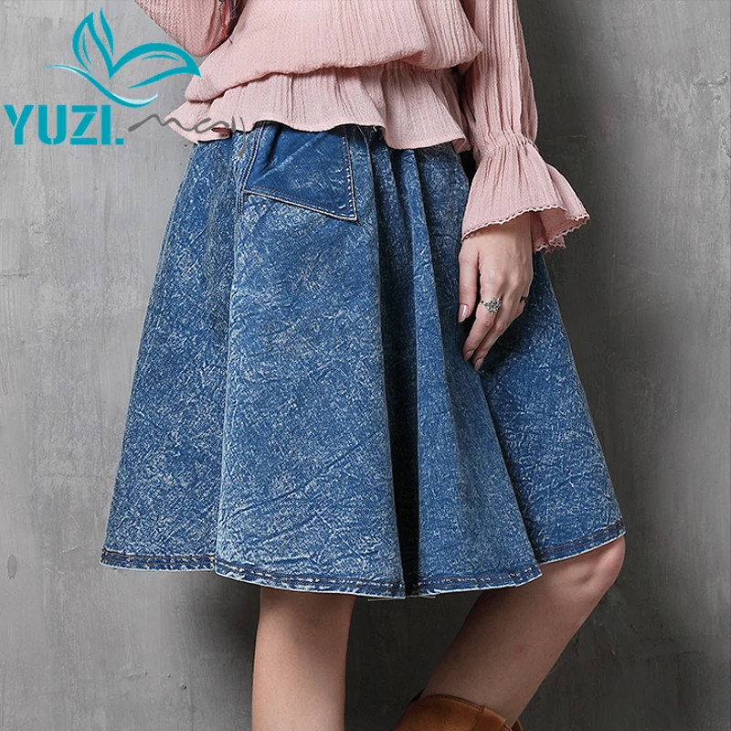Saia Feminina 2017 Yuzi Autumn New Vintage Denim Skirt Soft Elegant Washed Pocket Middle Waist Ball Gown Women Skirts X3517
Saia Feminina 2017 Yuzi Autumn New Vintage Denim Skirt Soft Elegant Washed Pocket Middle Waist Ball Gown Women Skirts X3517