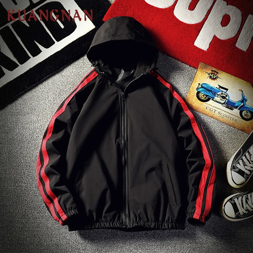 KUANGNAN Striped Streetwear Hoodie Jacket Men Hip Hop Windbreaker 4XL Men Jacket Clothing Bomber Jacket Men Clothes 2019 New
KUANGNAN Striped Streetwear Hoodie Jacket Men Hip Hop Windbreaker 4XL Men Jacket Clothing Bomber Jacket Men Clothes 2019 New