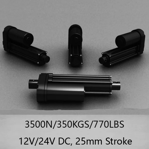 3500N/350KGS load 12/24V DC black linear actuator stronger model with 25mm stroke 8mm/s speed 
3500N/350KGS load 12/24V DC black linear actuator stronger model with 25mm stroke 8mm/s speed